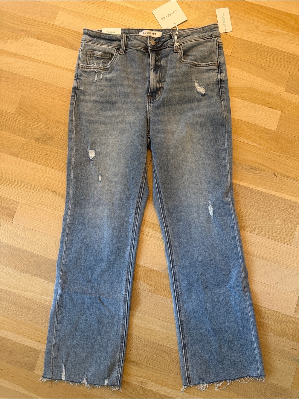 Lovervet by Vervet high rise kick flare Distressed Jeans